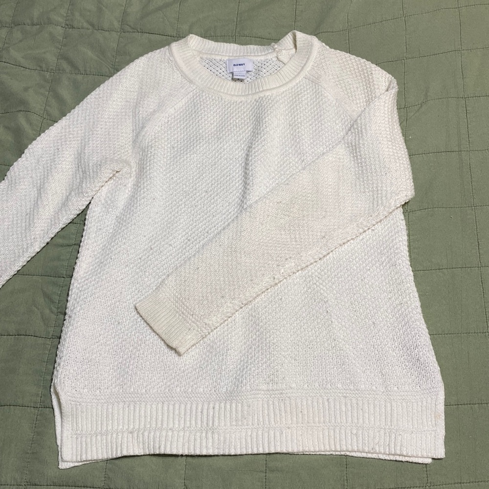 Off White Crocheted Sweater
